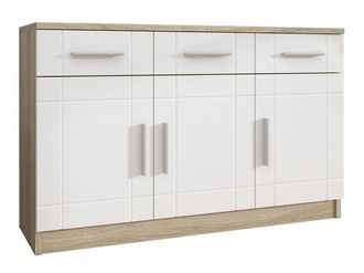 Mirjan24 C&oacute;moda Tucson 145, Roble Sonoma + Blanco, Con Cajones Y Puertas, N&uacute;mero De Cajones: 0, 70x103x37cm