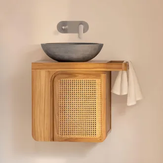 Sklum Set Di Mobili Da Bagno Sospesi 60x40 Cm In Legno Di Teak Georgy Sklum