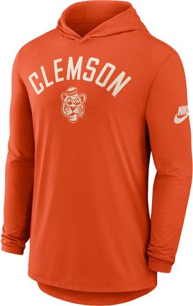 Nike Clemson Legacy Arch Nike Mens Dri-FIT College Long-Sleeve Hooded T-Shirt in Orange | 01NB89MCLV-3HJ