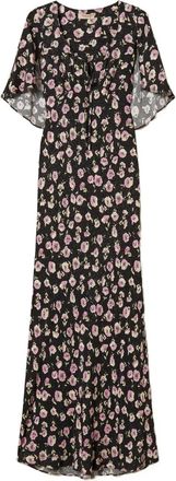 Twin-Set Abito lungo con stampa a fiori - Nero