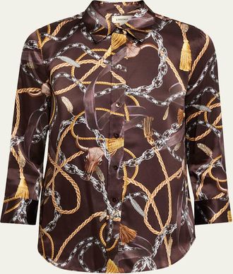 L'agence Multi Mix Western Chain Dani Silk Blouse