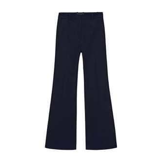 Joseph Tafira Gabardine Stretch Broek - Dames - Wijde Broeken - Blauw - S - Katoen - Broeken