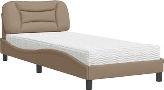 vidaXL Cama Con Colch&oacute;n Cuero Sint&eacute;tico Capuchino 80x200 Cm Vidaxl