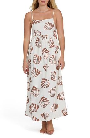 Billabong Undone Seashell Print Cover-Up Maxi Dress in Salt Crystal at Nordstrom, Size X-Small