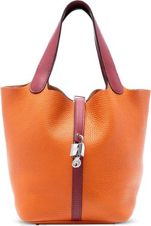 Herm&egrave;s 2016 Bicolor Clemence and Swift Picotin Lock 22 handbag - Rood