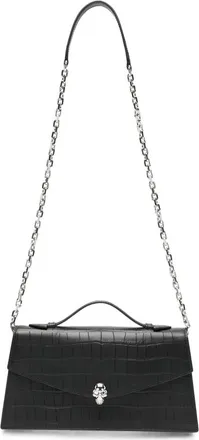 Alexander McQueen Skull Croc-effect Leather Cross Body Bag