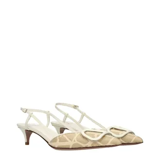 Valentino Garavani Womens Beige Raffia Strap-On Sandals