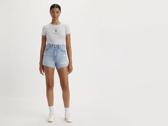 Levi's High Rise Mom Shorts - Womens - 23 - Blue