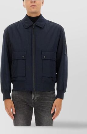 HUGO BOSS collared jacket with ribbed cuffs and hem