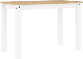 vidaXL Mesa De Comedor Panama Madera Maciza Pino Blanco 117x60x75 Cm Vidaxl