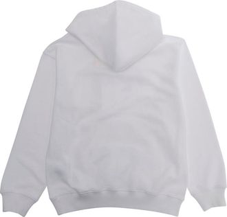 Off-white Boys Hooded Sweatshirt Big Bookish Splat White Cotton Hoods & Sweatshirts