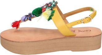 Coral Blue Flat Sandals, female, Multicolor, Size: 10 US Leather Womens Sandals Stylish Comfortable