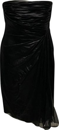 Mario Valentino Valentino Ruched Strapless Mini Dress in Black Silk