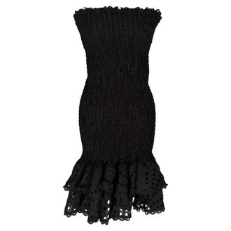 Charo Ruiz Ibiza Charo Ruiz Liliana Strapless Midi Dress in Black Cotton
