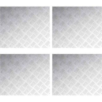 vidaXL Placas En Cuadr&iacute;cula 4 Pcs Plateado 60 X 50 Cm Aluminio Vidaxl