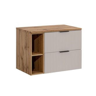 Petits Meubles Mueble bajo lavabo 2 compartimientos estratificado Beige