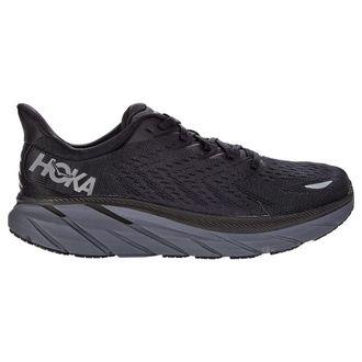 Hoka One One Hoka Clifton 8 Textile Mens Lace Up Trainers - Black Black - Size:UK 10