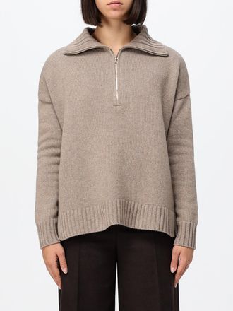 Max Mara Maglia in misto alpaca con collo a listino e mezza zip