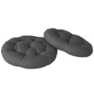 OUTSUNNY Outdoor Seat Cushions Set Of 2 - Tufted Round Chair Pads - Dark Grey | TJ Hughes