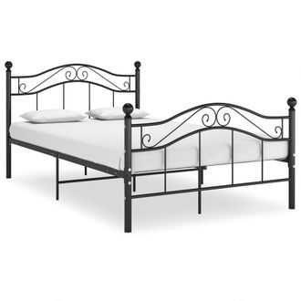 Berkfield Home Bed Frame Black Metal 120x200 cm | Size: Small Double