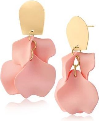 Jardin Ginkgo Flower Drop Earrings in Pink/Gold at Nordstrom Rack