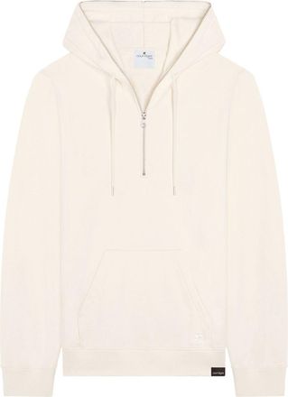 Courr&egrave;ges zipped fleece hoodie - unisex - Cotton - M - White