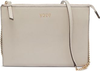 DKNY Leren crossbodytas - Beige