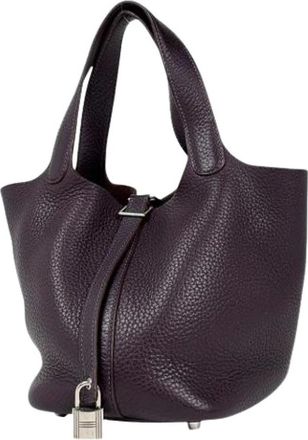 Herm&egrave;s Pre-owned Bucket Bag - Dames - Vintage Tas - Paars - ONE Size - Leer - Vintage