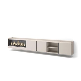 Skraut Home Skraut Home - Mueble Tv, Televisi&oacute;n, Muebles De Sal&oacute;n, Almacenaje, 315x35x50cm, Para Tv Hasta 80, Chimenea El&eacute;ctrica Xxl, Colgado, Suspendido, Estilo 