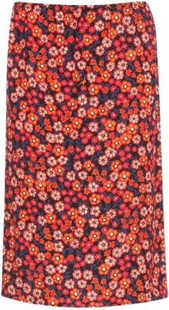 Marni Pop Garden floral-print satin-crepe midi skirt Size XL