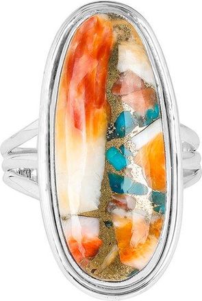 Tiramisu Silver 6.90 Ct. Tw. Oyster Copper Turquoise Ring