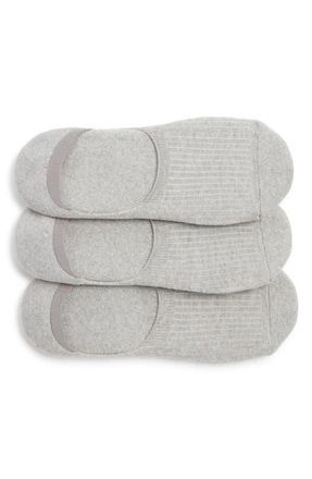Nordstrom 3-Pack Cotton Blend No-Show Liner Socks in Grey Heather at Nordstrom