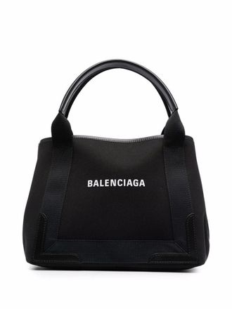 Balenciaga Navy Cabas Small Canvas Tote Bag