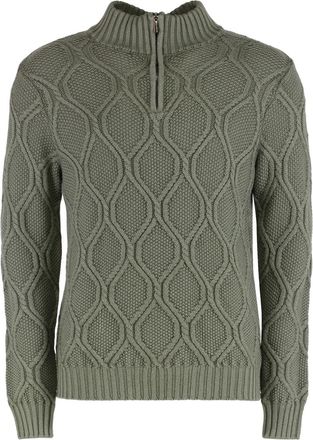 Moorer Maglione con mezza zip - Verde