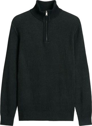 Marc O'Polo Gebreide Troyer - Heren - Coltruien - Zwart - 3XL - Katoen - Truien & Vesten