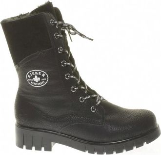 Rieker Casual Enkellaarsjes - Dames - Winterlaarzen - Zwart - 39 EU - Leer - Schoenen