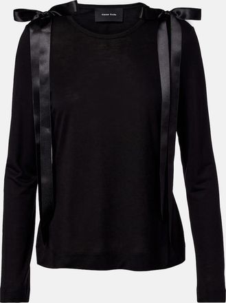 Simone Rocha Top in jersey con fiocco