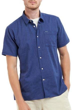 Barbour Nelson Linen & Cotton Button-Up Shirt in Lead at Nordstrom Rack, Size Xx-Large
