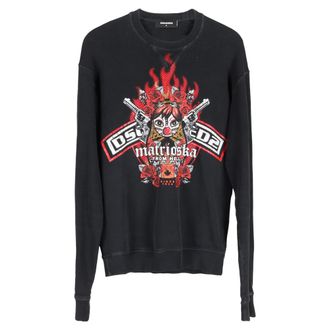 Dsquared2 Matrioska bedrukte trui van zwart katoen