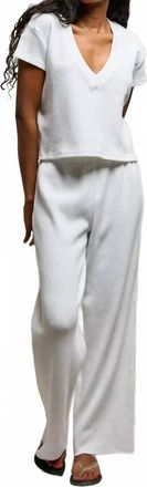 perfectwhitetee Shane Waffle Drawcord Pant In White