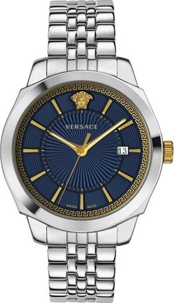 Versace Icon Classic Quartz Roestvrijstalen Horloge - Heren - Horloges - Grijs - ONE Size - Accessoires