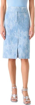 Akris Denim Jacquard Pencil Skirt in Sky Blue Denim at Nordstrom, Size 10