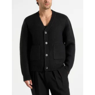 Mani&egrave;re De Voir Wool Knit Cardigan in Black at Nordstrom, Size X-Small