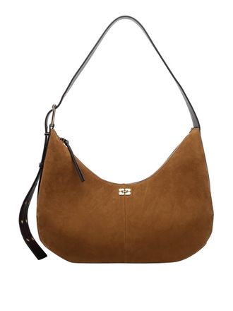 Ganni caramel cafe medium brown hobo bag