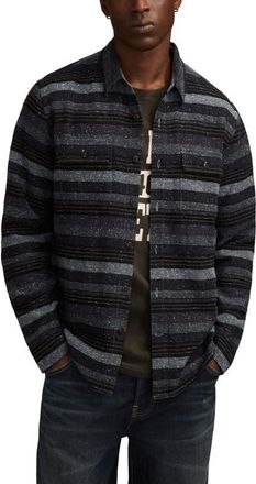 Lucky Brand Snow Heather Flannel Shirt in Blue Multi at Nordstrom, Size X-Large