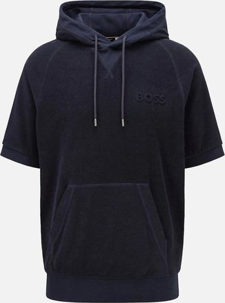 HUGO BOSS Mens Sealy 09 Short Sleeve Hooded Sweatshirt - Navy - Size: 42