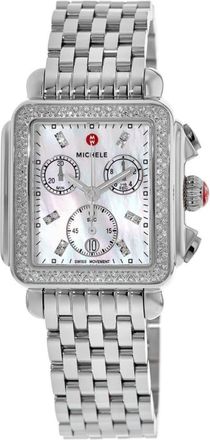 Michele Deco Diamond Stainless Chronograph Womens Watch MWW06A000775