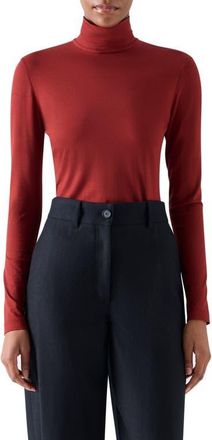 Akris Jersey Turtleneck in Copper at Nordstrom, Size 14