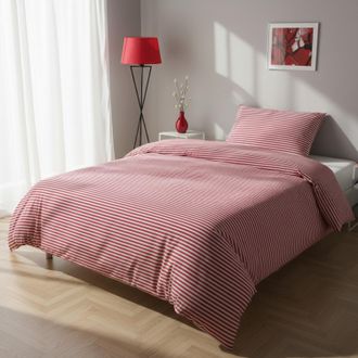 KASANOVA Parure copripiumino 1 piazza e mezza righe rosso Young