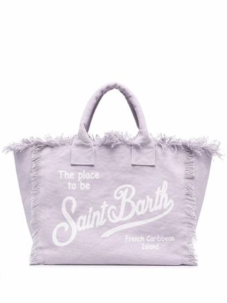 MC2 Saint Barth Strandtas met franje - Paars